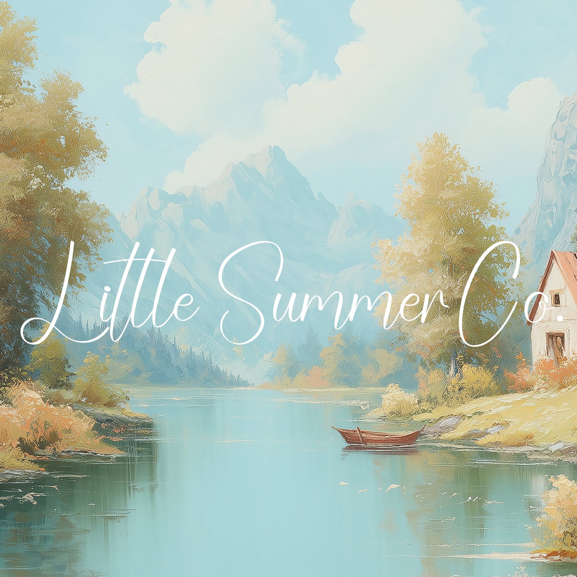 Mountain Lake Cottage Frame TV Art displayed on a TV