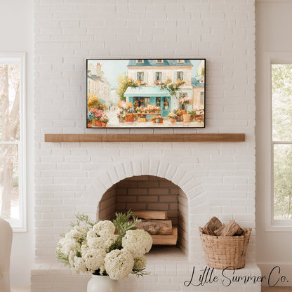 Flower Shop Frame TV Art displayed on a TV