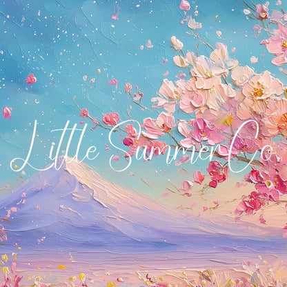 Cherry Blossom Fuji Spring Frame TV Art displayed on a TV