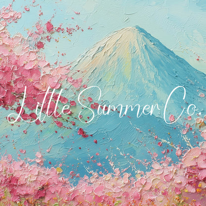 Cherry Blossoms Mount Fuji Frame TV Art displayed on a TV