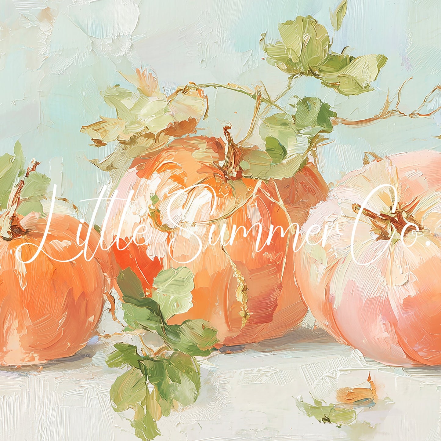 Peach Pumpkins Frame TV Art displayed on a TV