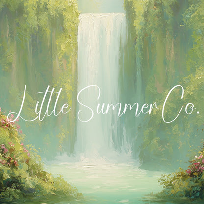 Jungle Waterfall in Bloom Frame TV Art displayed on a TV