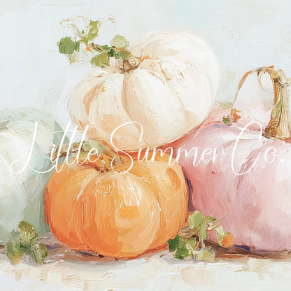 Pastel Pumpkins Frame TV Art displayed on a TV