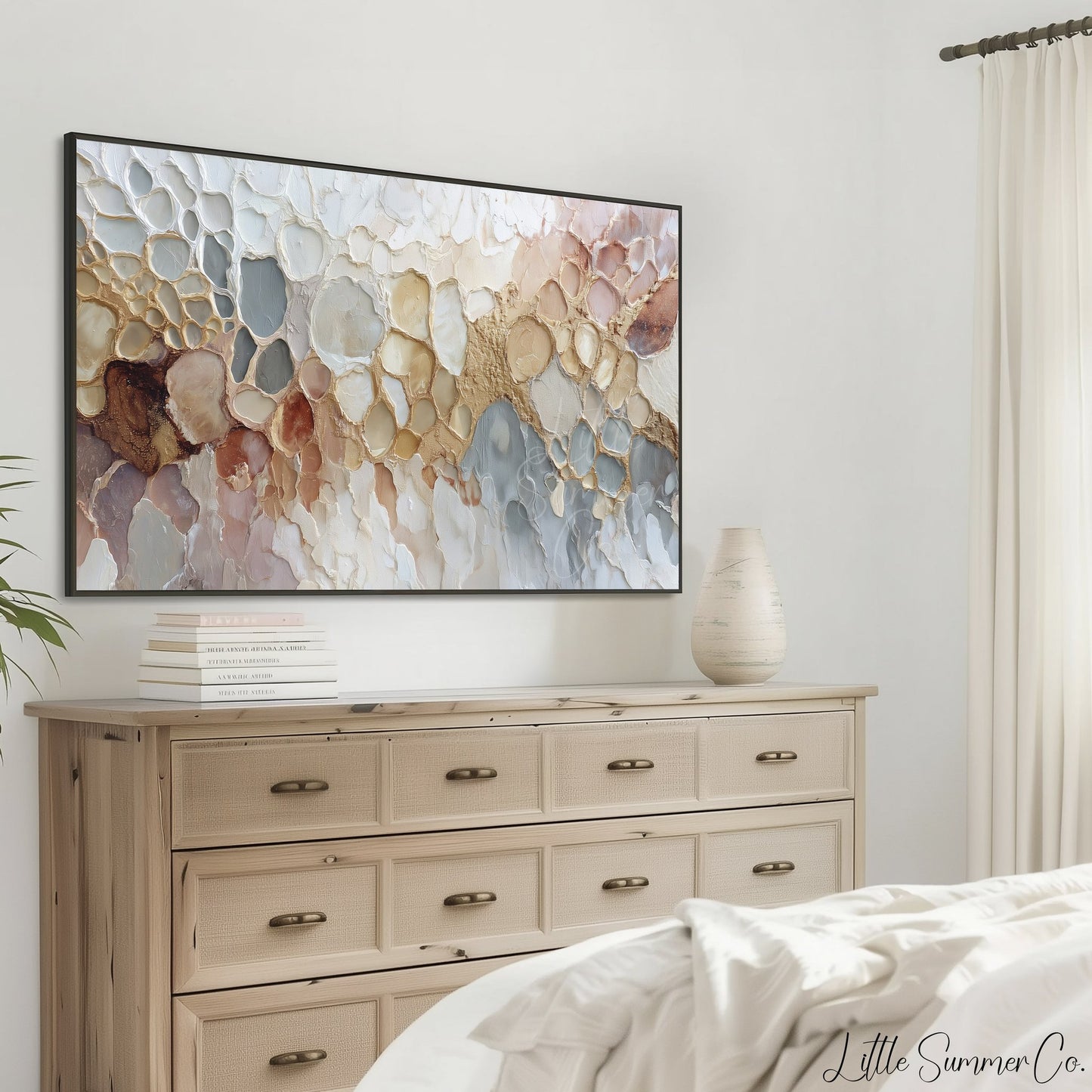 Organic Pebble Texture Frame TV Art displayed on a TV
