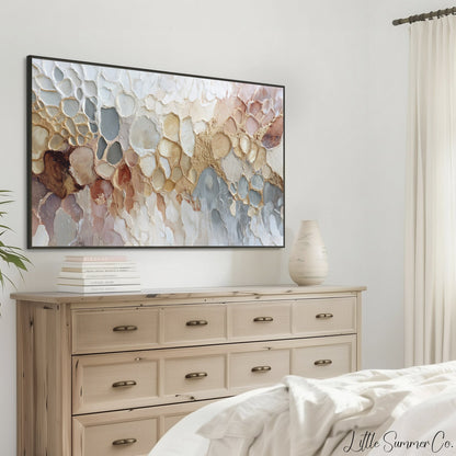 Organic Pebble Texture Frame TV Art displayed on a TV