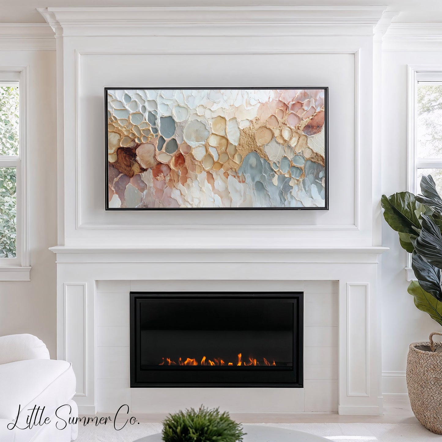 Organic Pebble Texture Frame TV Art displayed on a TV