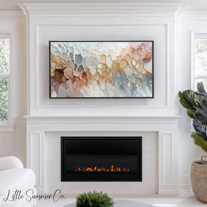 Organic Pebble Texture Frame TV Art displayed on a TV