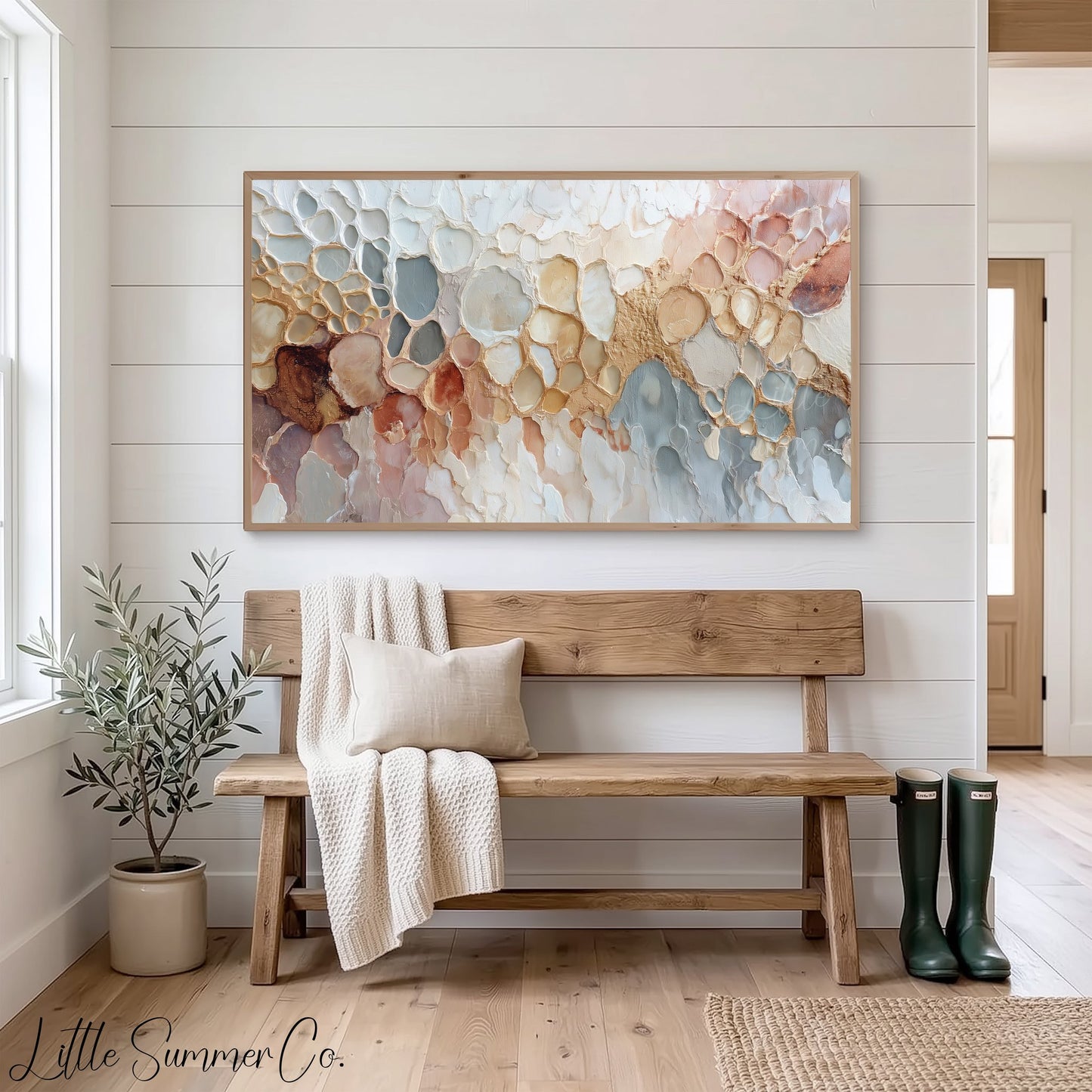 Organic Pebble Texture Frame TV Art displayed on a TV
