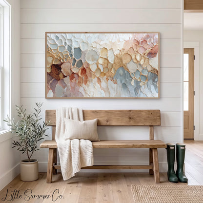 Organic Pebble Texture Frame TV Art displayed on a TV