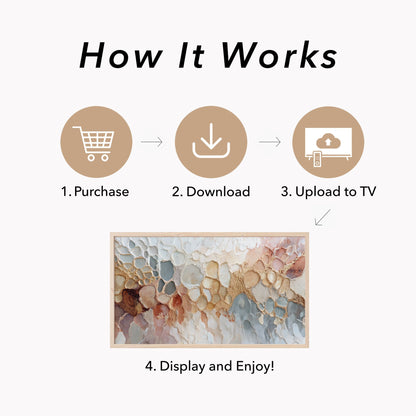 Organic Pebble Texture Frame TV Art displayed on a TV