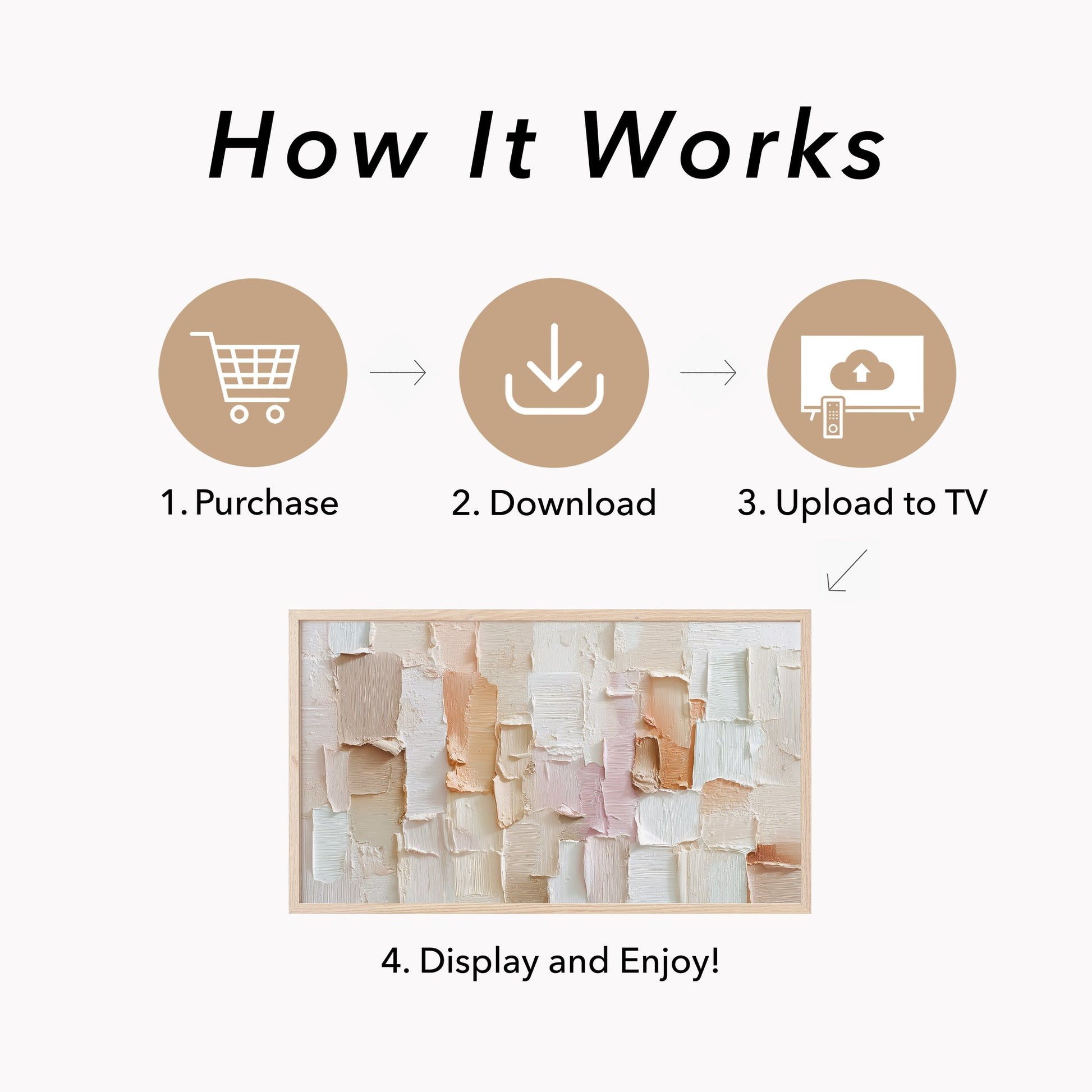 Soft Neutral Patchwork Frame TV Art displayed on a TV