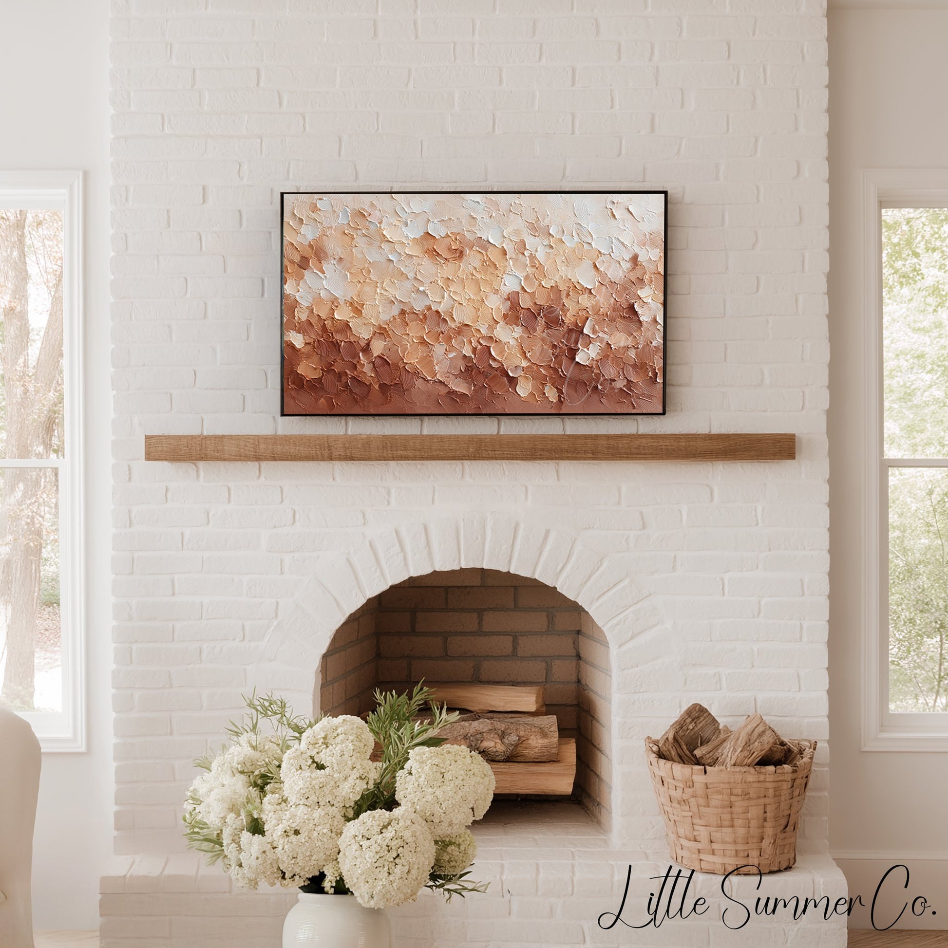 Warm Earth Ombre Frame TV Art displayed on a TV