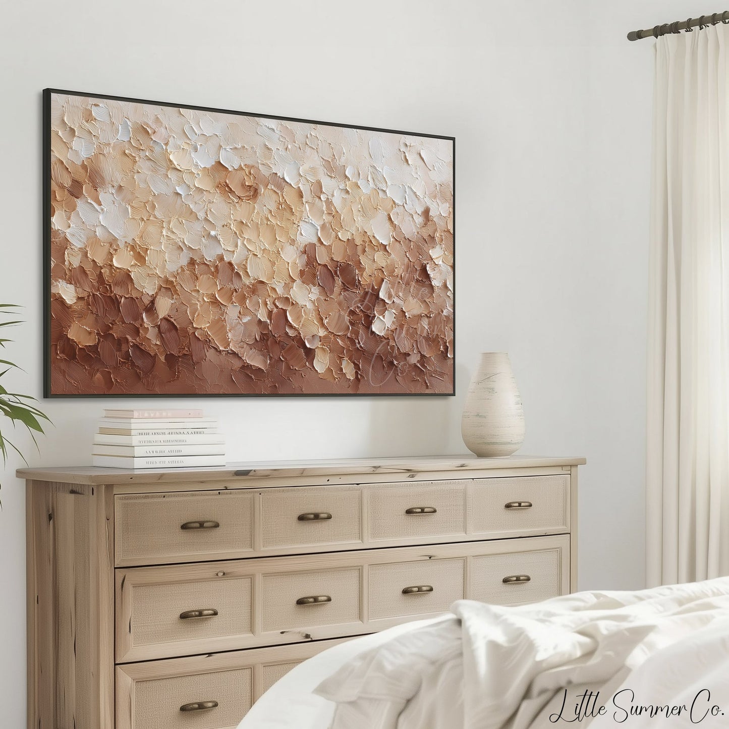 Warm Earth Ombre Frame TV Art displayed on a TV