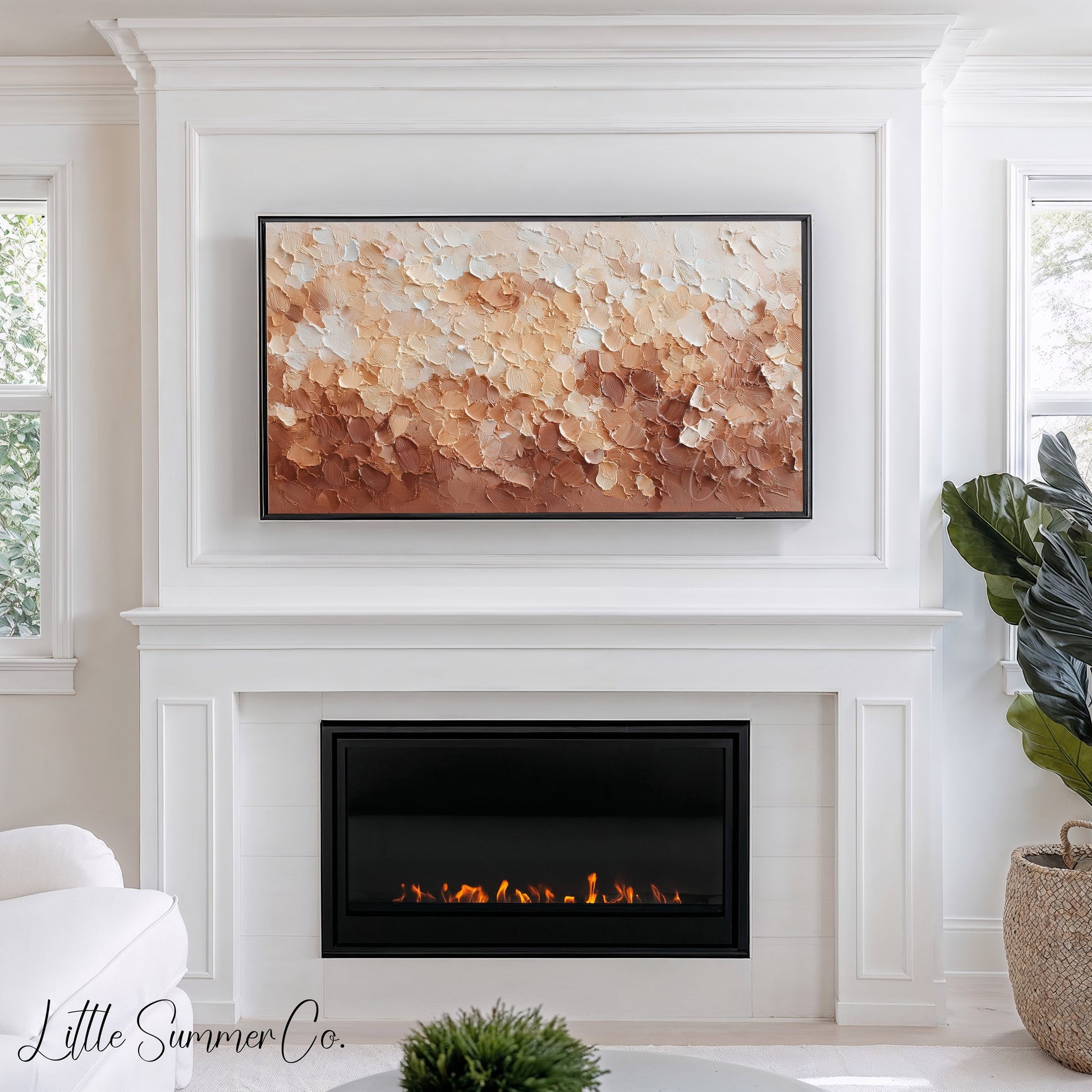Warm Earth Ombre Frame TV Art displayed on a TV