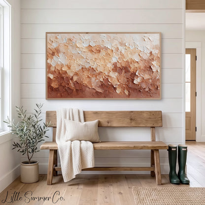 Warm Earth Ombre Frame TV Art displayed on a TV
