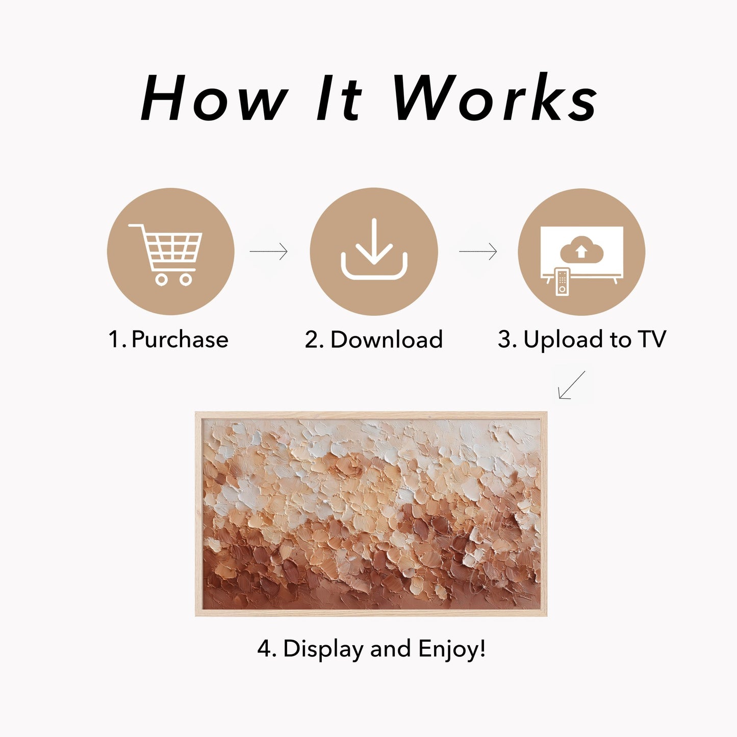 Warm Earth Ombre Frame TV Art displayed on a TV