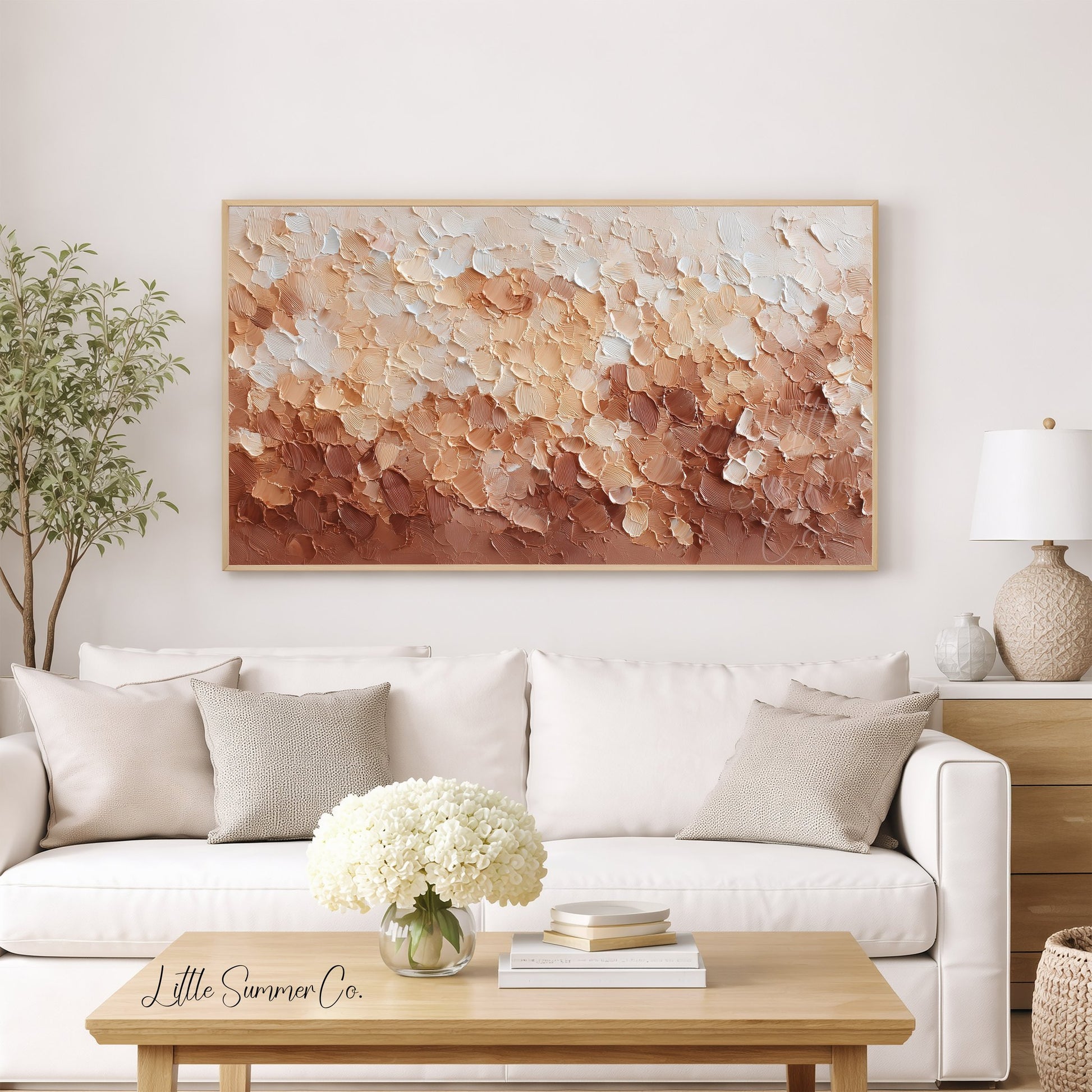 Warm Earth Ombre Frame TV Art displayed on a TV