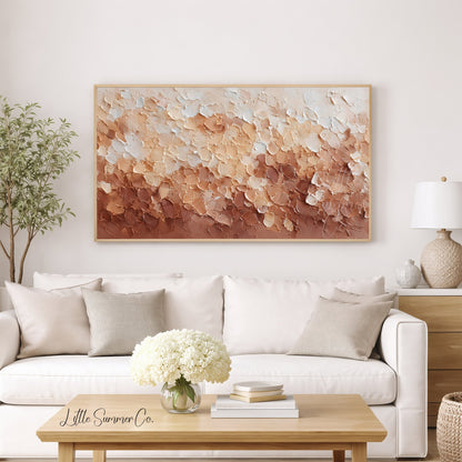 Warm Earth Ombre Frame TV Art displayed on a TV