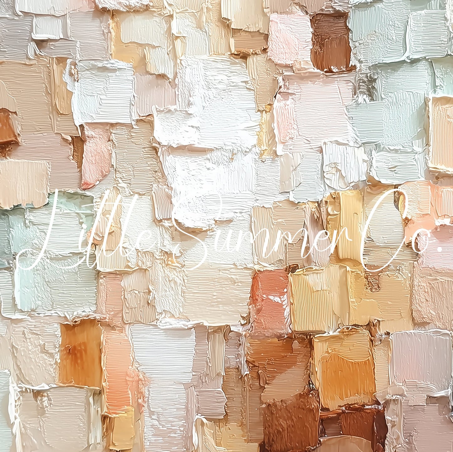 Neutral Mosaic Blocks Frame TV Art displayed on a TV