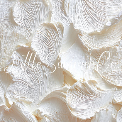 White Petal Relief Frame TV Art displayed on a TV