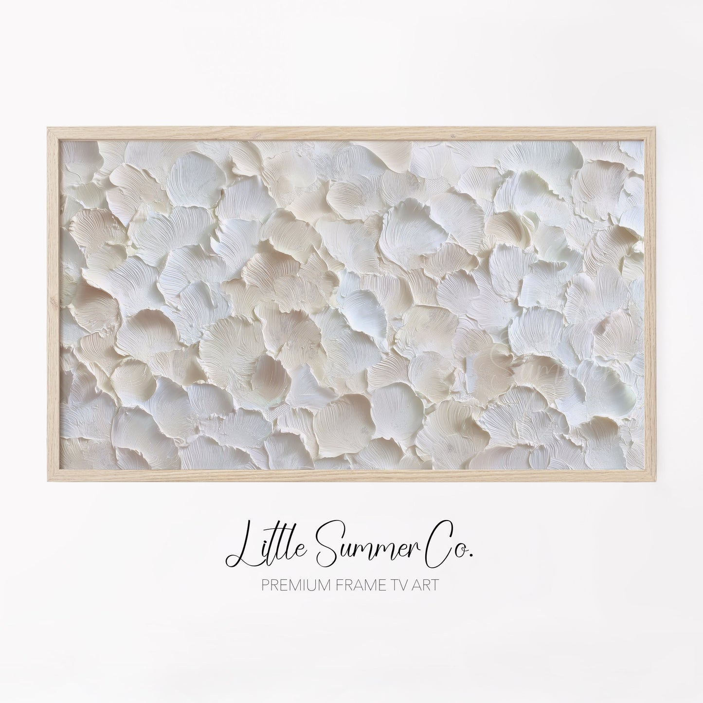 Ivory Petal Texture Frame TV Art displayed on a TV