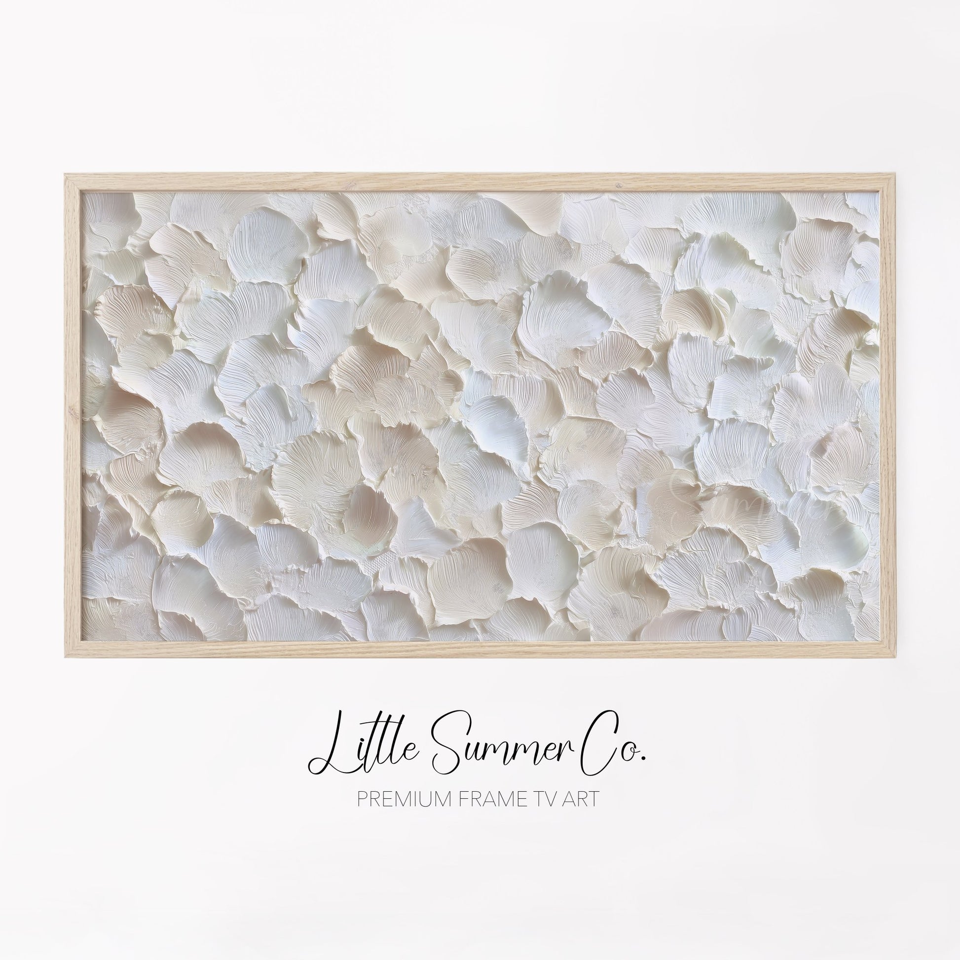 Ivory Petal Texture Frame TV Art displayed on a TV