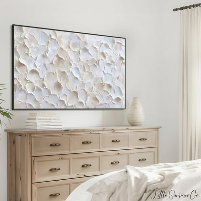 Ivory Petal Texture Frame TV Art displayed on a TV