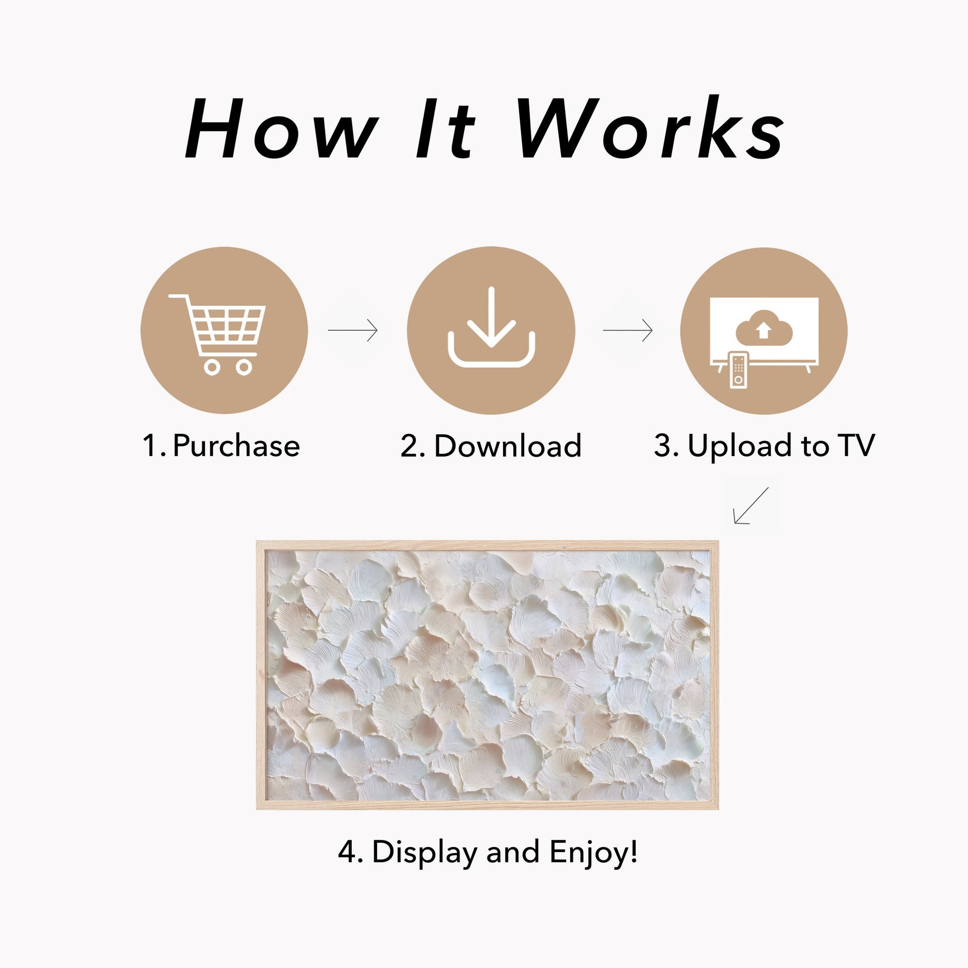 Ivory Petal Texture Frame TV Art displayed on a TV