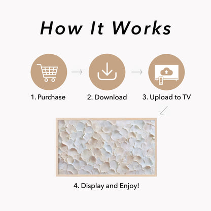 Ivory Petal Texture Frame TV Art displayed on a TV