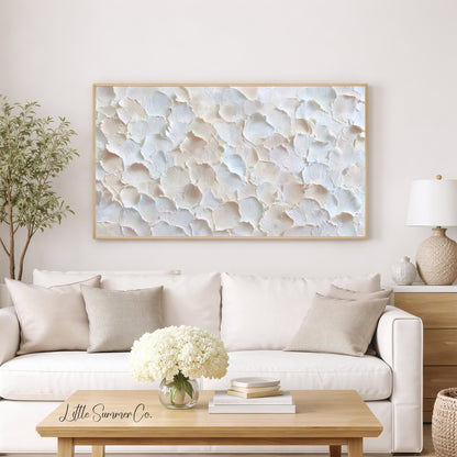 Ivory Petal Texture Frame TV Art displayed on a TV