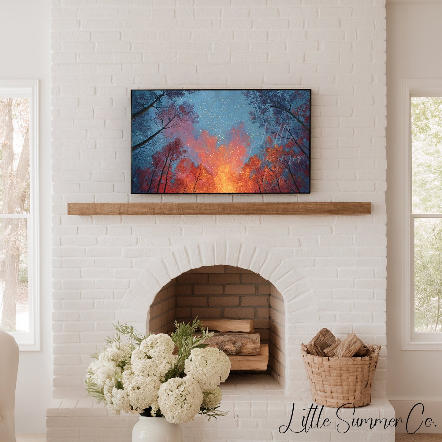 Autumn Canopy Frame TV Art displayed on a TV