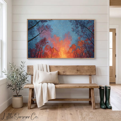 Autumn Canopy Frame TV Art displayed on a TV