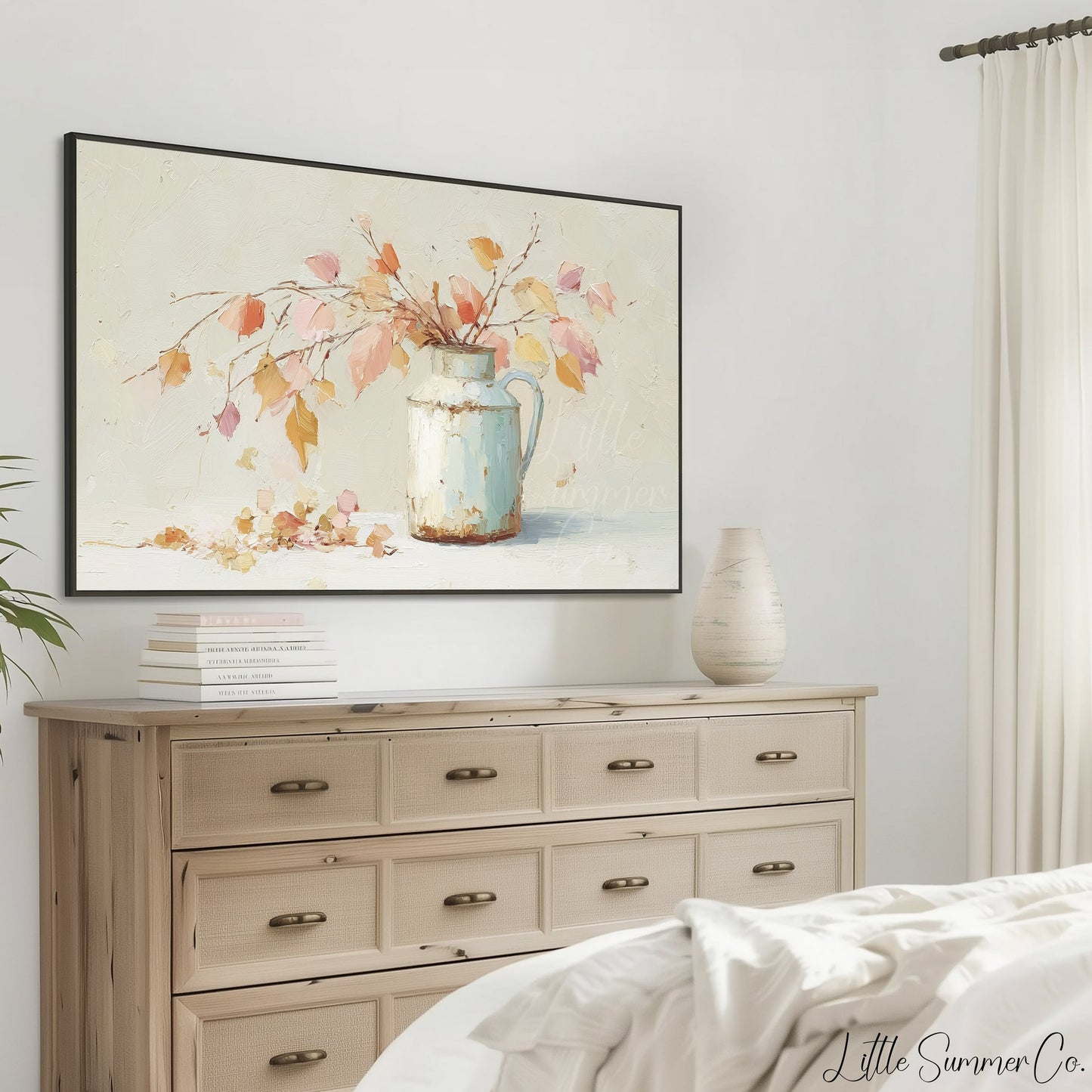 Autumn Leaves Frame TV Art displayed on a TV