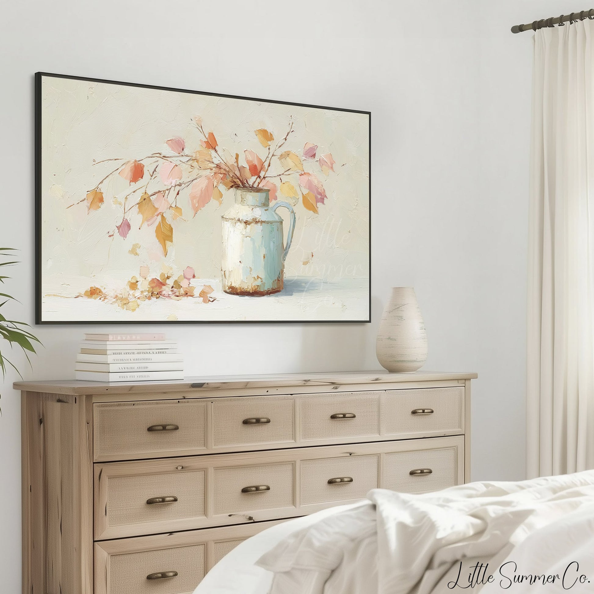 Autumn Leaves Frame TV Art displayed on a TV