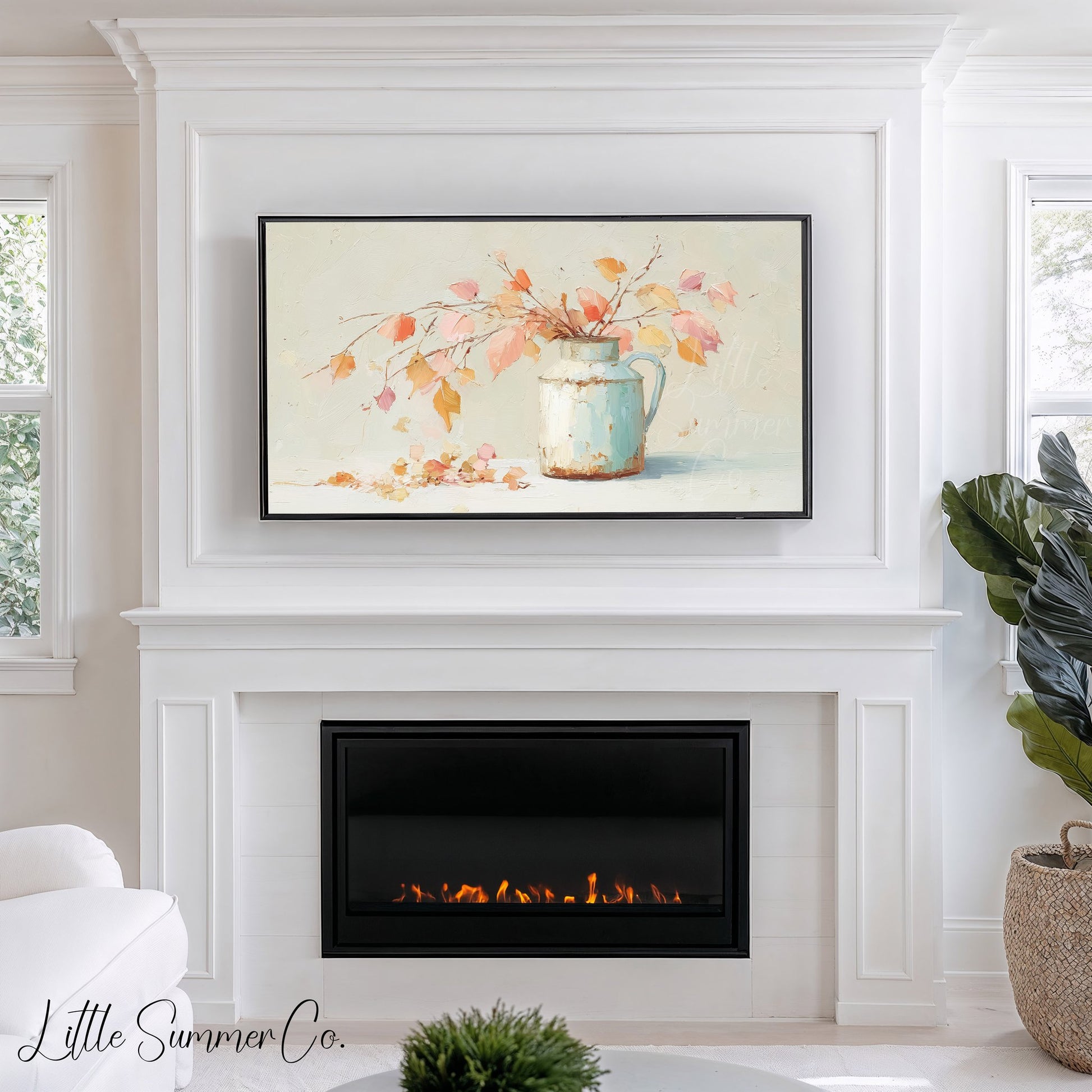 Autumn Leaves Frame TV Art displayed on a TV