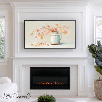Autumn Leaves Frame TV Art displayed on a TV