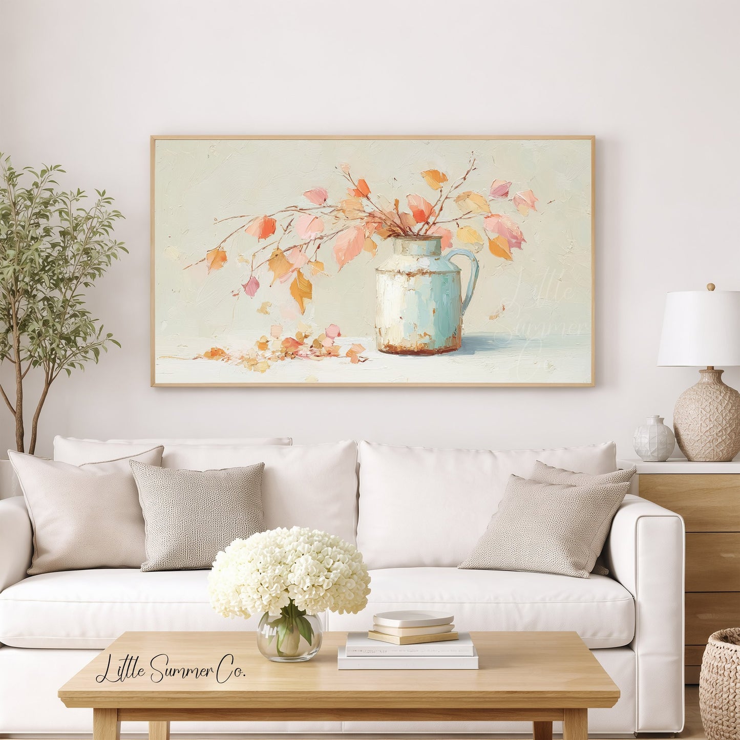 Autumn Leaves Frame TV Art displayed on a TV