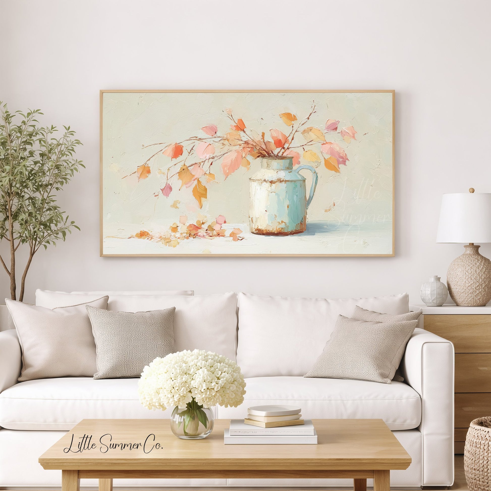 Autumn Leaves Frame TV Art displayed on a TV