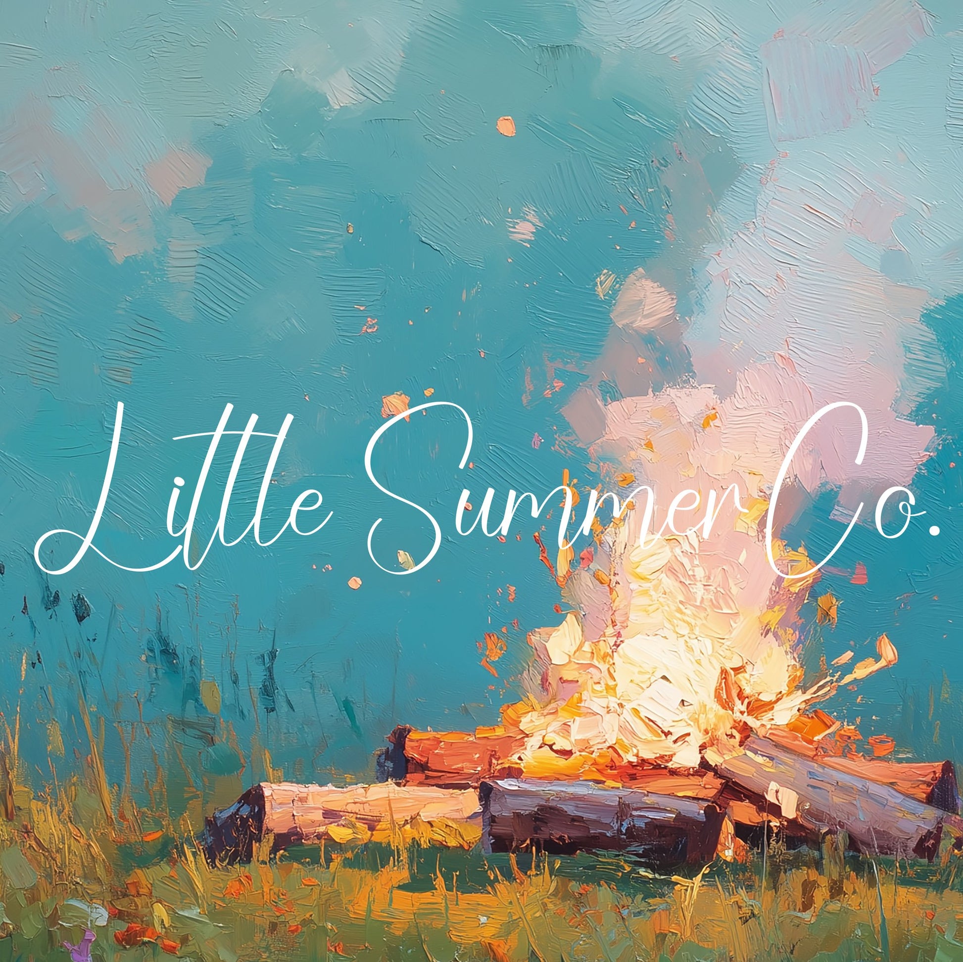 Campfire In Wildflower Meadow Frame TV Art displayed on a TV