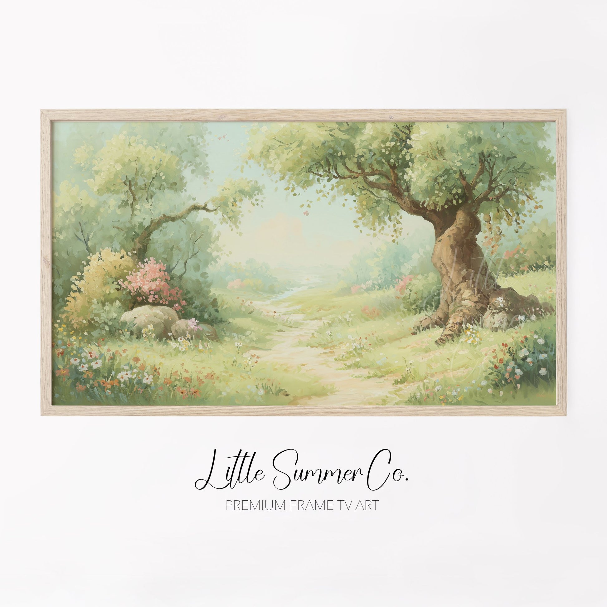 Garden Path and Wildflowers Frame TV Art displayed on a TV