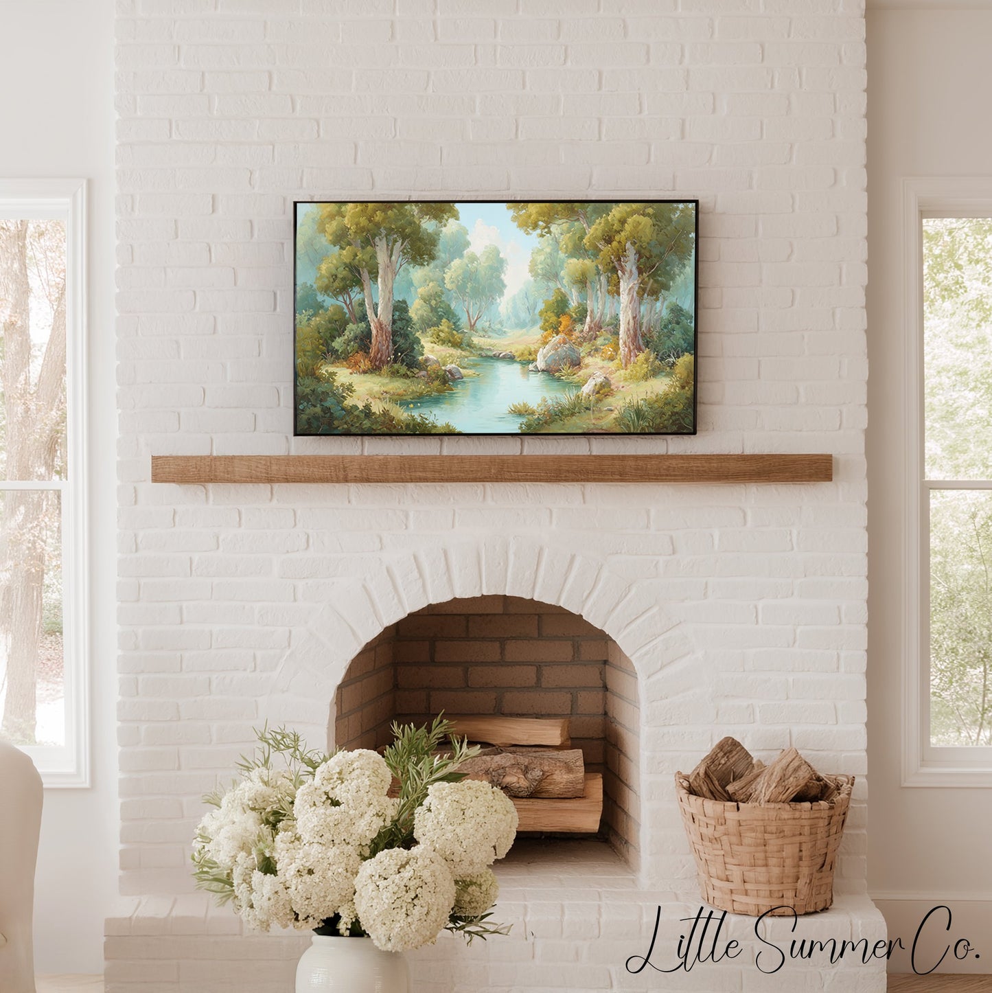 Woodland Creek Frame TV Art displayed on a TV