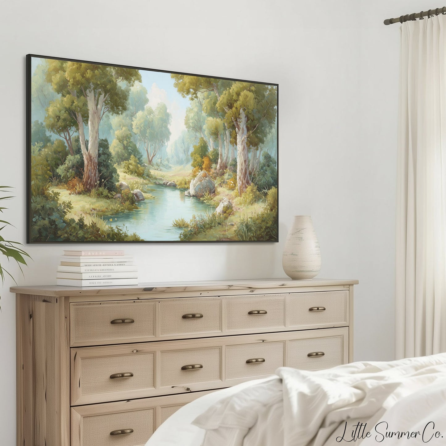 Woodland Creek Frame TV Art displayed on a TV