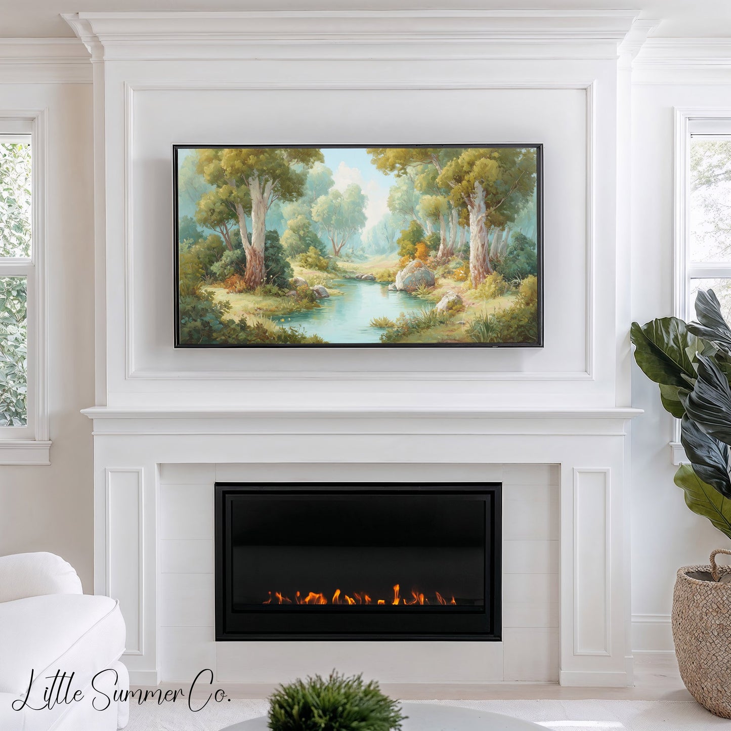 Woodland Creek Frame TV Art displayed on a TV