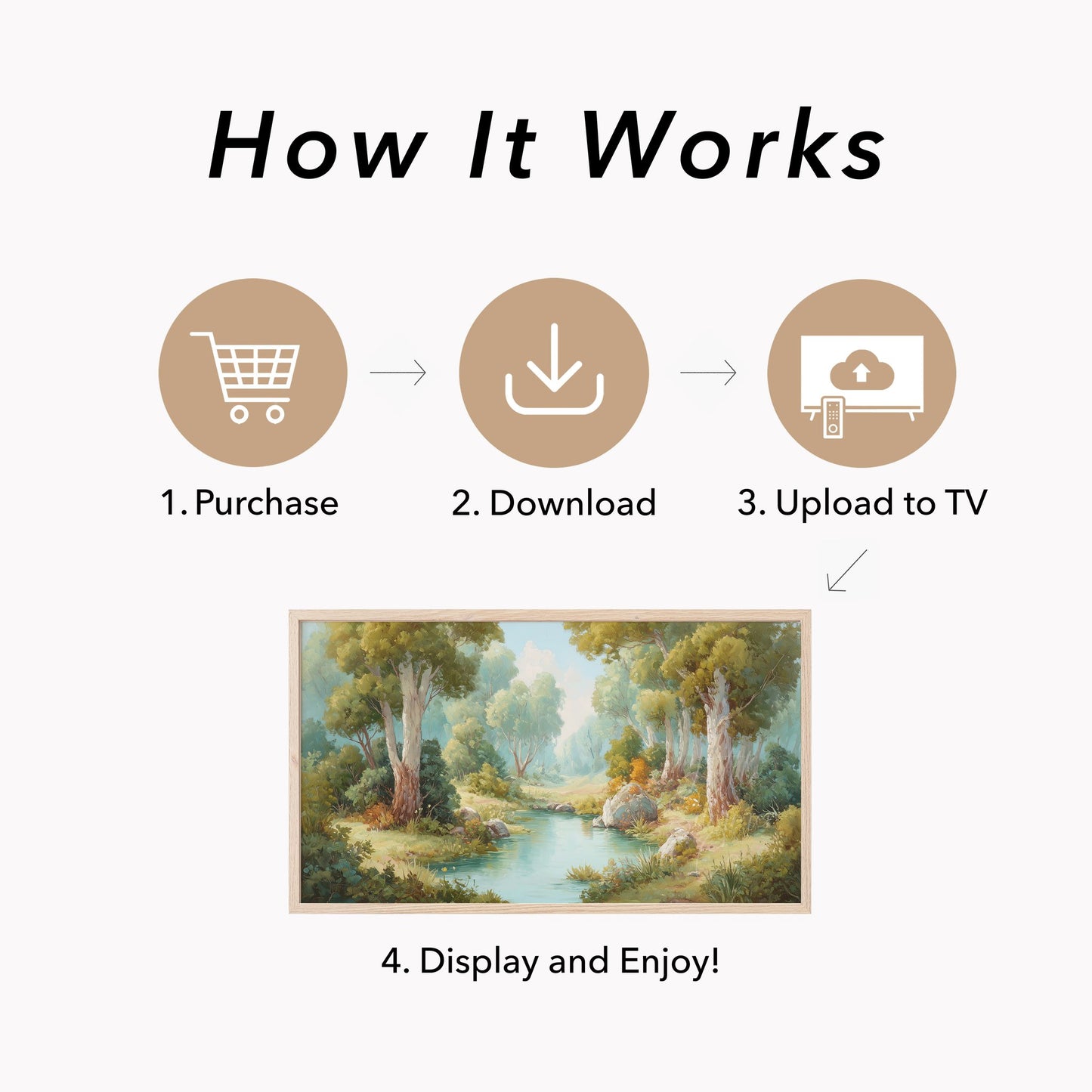 Woodland Creek Frame TV Art displayed on a TV