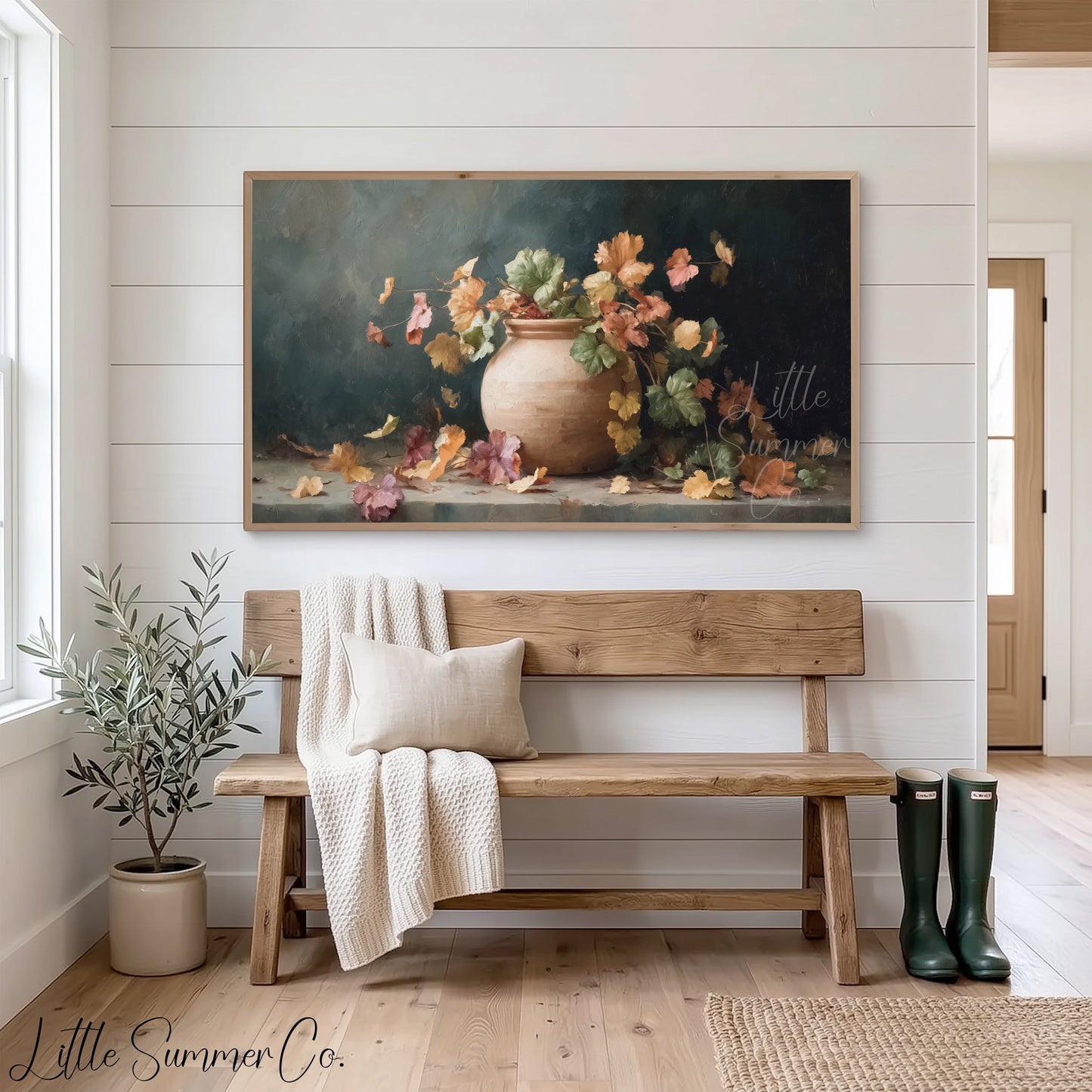 Autumn Foliage Frame TV Art displayed on a TV