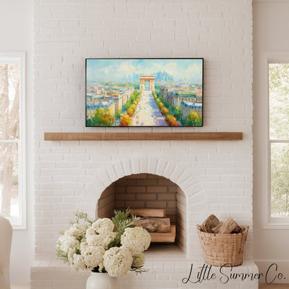 Arc de Triomphe Paris Frame TV Art displayed on a TV