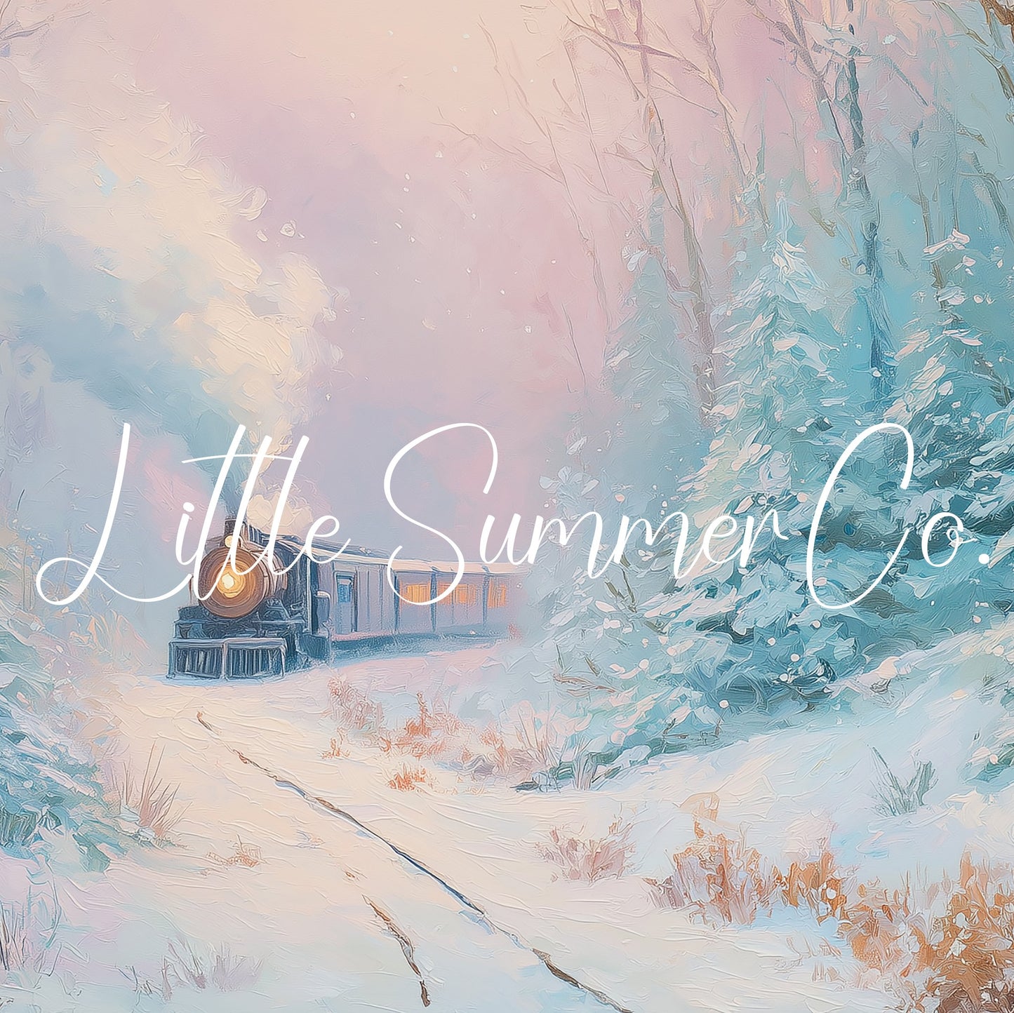 Steam Train in Snowy Forest Frame TV Art displayed on a TV
