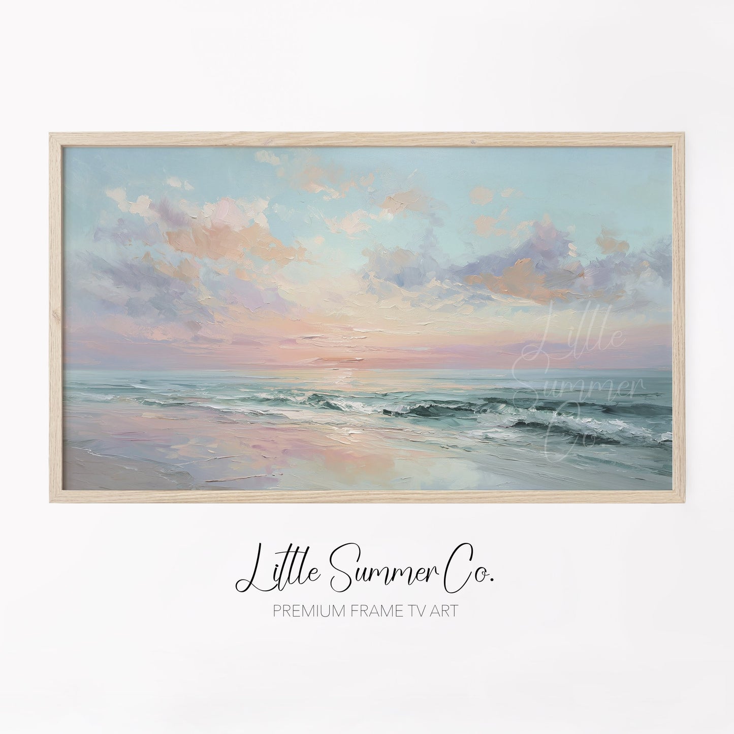 Pastel Ocean Frame TV Art displayed on a TV
