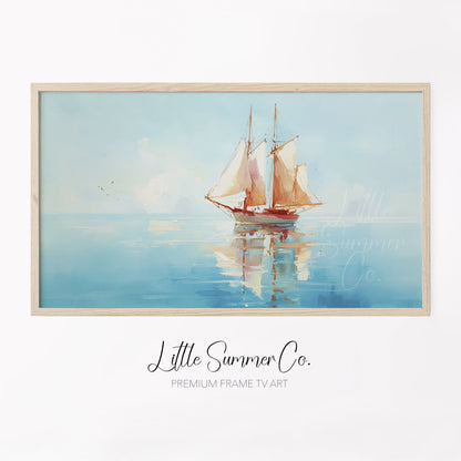 Sailing Ship Frame TV Art displayed on a TV