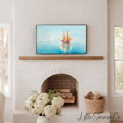Sailing Ship Frame TV Art displayed on a TV